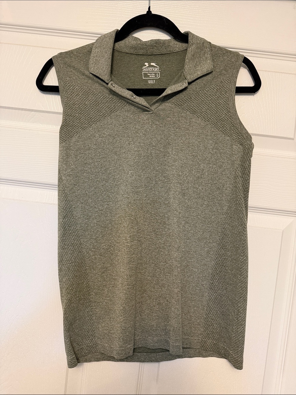 Slazenger Olive Green Sleeveless Golf Polo Tank
